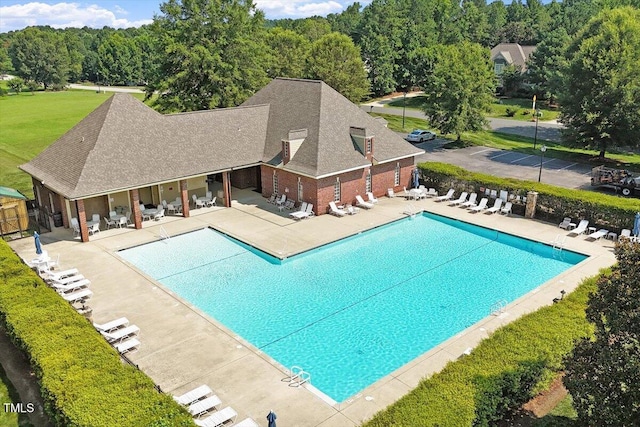 1203 Smith Creek Way, Wake Forest, NC 27587 - community pool with a patio