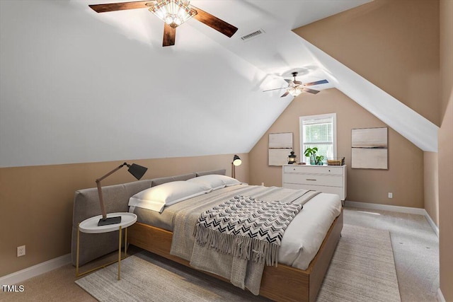 1203 Smith Creek Way, Wake Forest, NC 27587 - bedroom featuring carpet floors, lofted ceiling, and ceiling fan