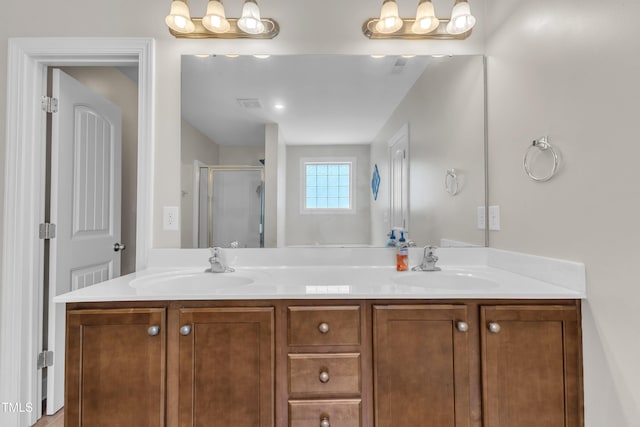 2700 Banks Lake Ct, Fuquay Varina, NC 27526 - full bathroom with a stall shower and double vanity