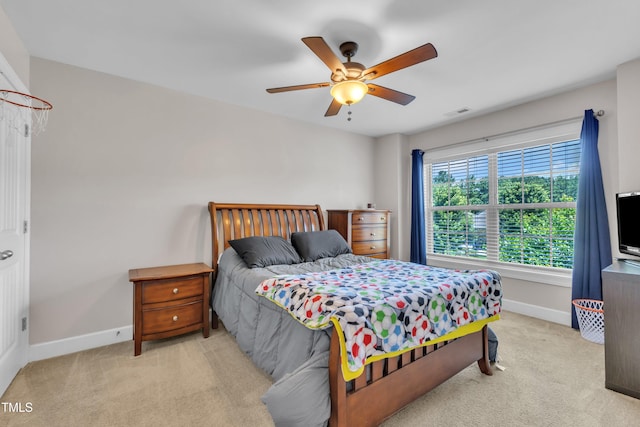 2700 Banks Lake Ct, Fuquay Varina, NC 27526 - bedroom featuring light colored carpet and a ceiling fan