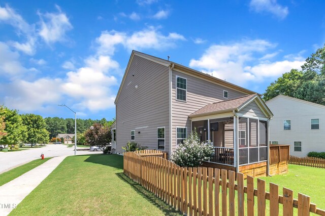 2700 Banks Lake Ct, Fuquay Varina, NC 27526 - view of side of property featuring a sunroom