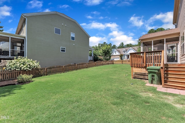 2700 Banks Lake Ct, Fuquay Varina, NC 27526 - fenced backyard with a sunroom