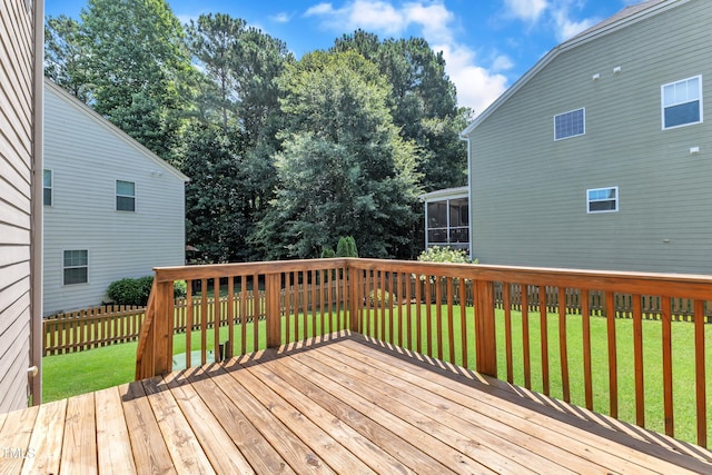2700 Banks Lake Ct, Fuquay Varina, NC 27526 - wooden deck with a sunroom