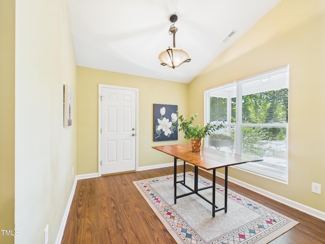 422 Revere Rd, Hillsborough, NC 27278 - office with lofted ceiling and dark wood finished floors