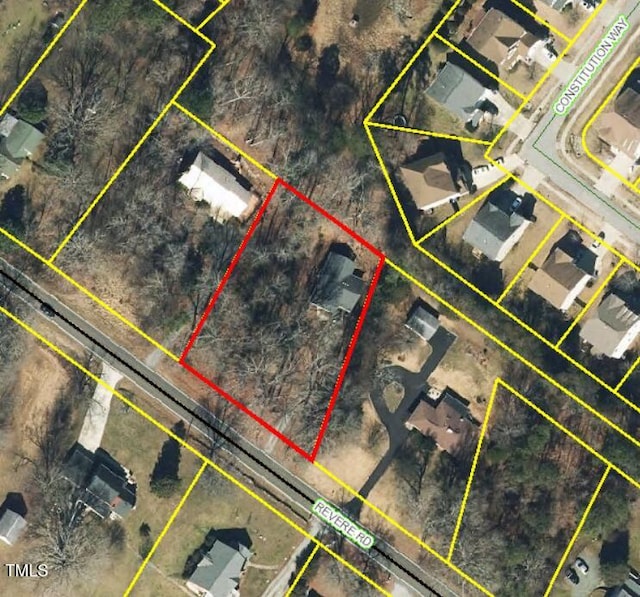422 Revere Rd, Hillsborough, NC 27278 - map / location with property parcel outlined