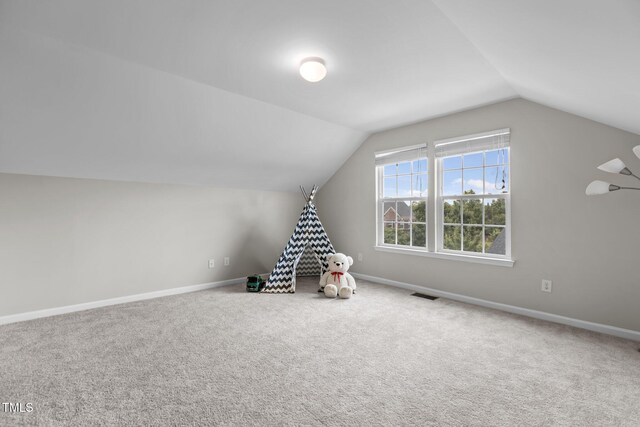 316 Hilliard Forest Dr, Cary, NC 27519 - recreation room with lofted ceiling and carpet floors