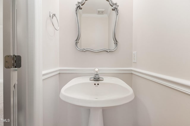 317 Yellow Poplar Ave, Wake Forest, NC 27587 - bathroom with a sink and crown molding