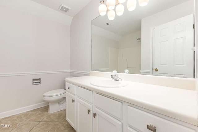 317 Yellow Poplar Ave, Wake Forest, NC 27587 - full bathroom featuring vanity, a chandelier, and tile patterned floors