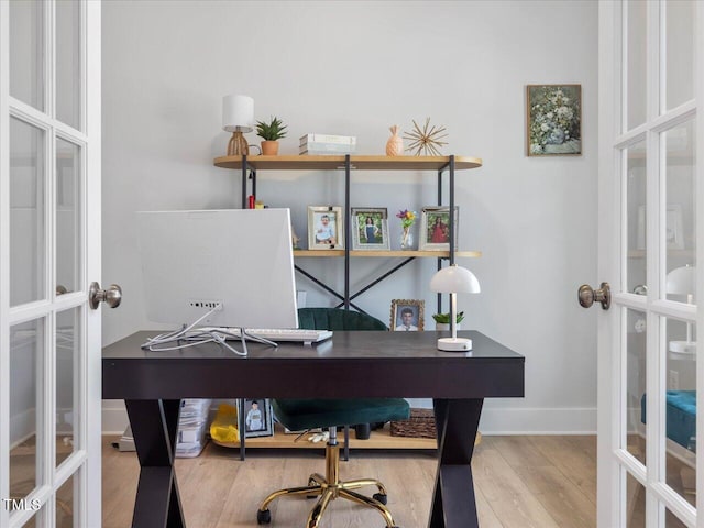 820 Whistable Ave, Wake Forest, NC 27587 - office area featuring french doors and wood finished floors