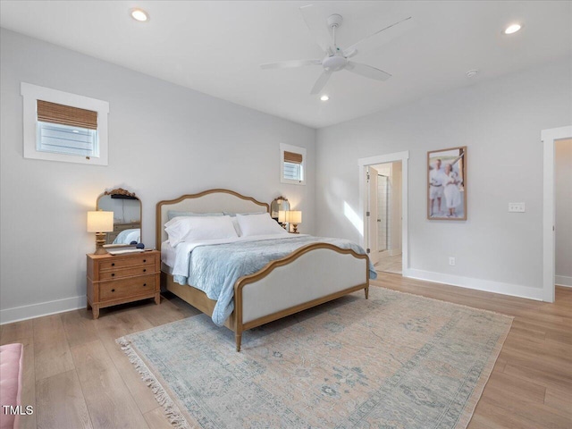 820 Whistable Ave, Wake Forest, NC 27587 - bedroom with wood finished floors, recessed lighting, and ceiling fan