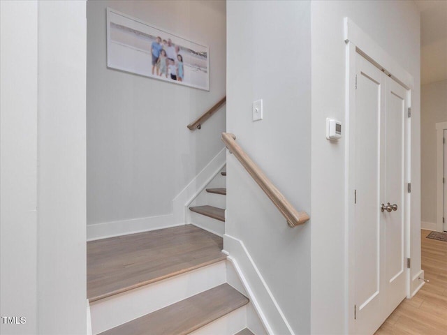 820 Whistable Ave, Wake Forest, NC 27587 - stairs with wood finished floors and baseboards
