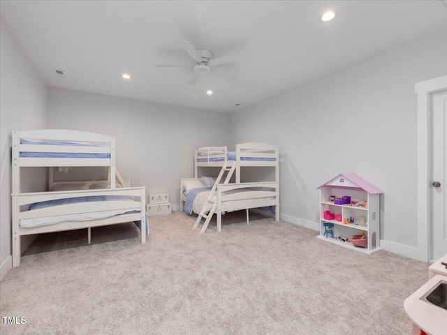 820 Whistable Ave, Wake Forest, NC 27587 - carpeted bedroom featuring recessed lighting and a ceiling fan