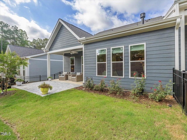 820 Whistable Ave, Wake Forest, NC 27587 - back of house with an outdoor hangout area, ceiling fan, and a patio area