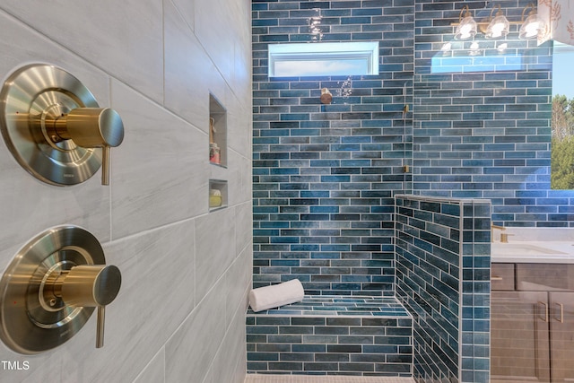 6104 Hope Farm Ln Unit 2, Wake Forest, NC 27587 - full bath featuring a tile shower and vanity