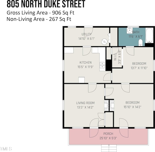 805 N Duke St, Durham, NC 27701 - view of property floor plan