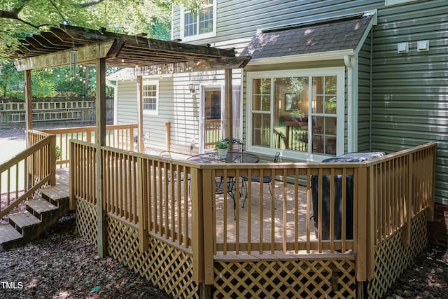 10 Biltmore Pl, Durham, NC 27712 - wooden terrace with a pergola