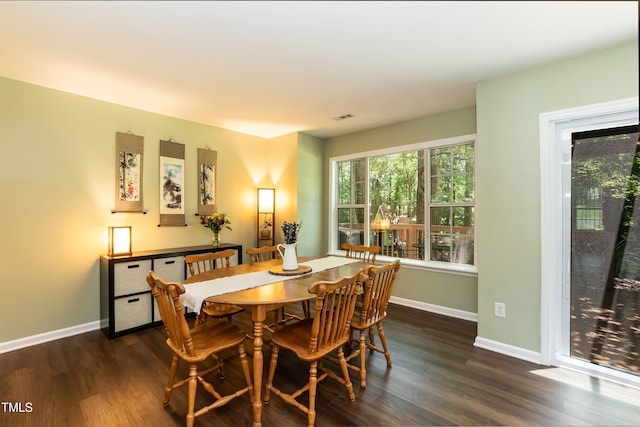 10 Biltmore Pl, Durham, NC 27712 - dining space with dark wood-style flooring and baseboards