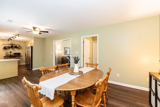 10 Biltmore Pl, Durham, NC 27712 - dining room featuring dark wood-style floors and a ceiling fan