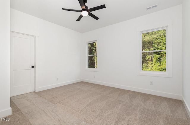3714 Ode Turner Rd, Hillsborough, NC 27278 - empty room featuring light carpet, healthy amount of natural light, and a ceiling fan