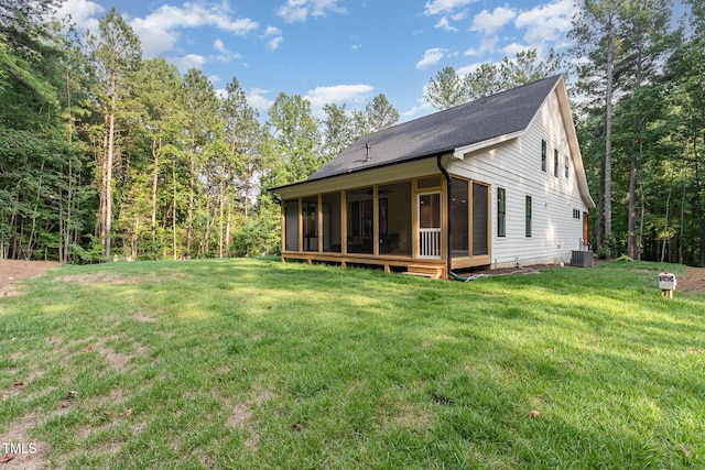 3714 Ode Turner Rd, Hillsborough, NC 27278 - back of property with a sunroom and a yard