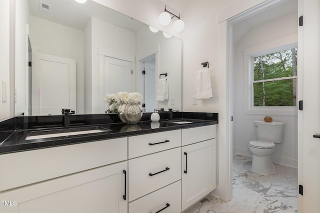 3714 Ode Turner Rd, Hillsborough, NC 27278 - full bathroom with double vanity and marble look tile flooring