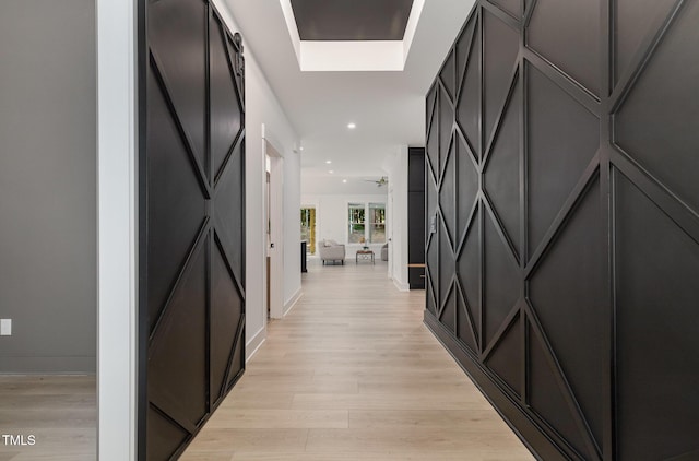 3714 Ode Turner Rd, Hillsborough, NC 27278 - hallway with light wood-style floors and recessed lighting