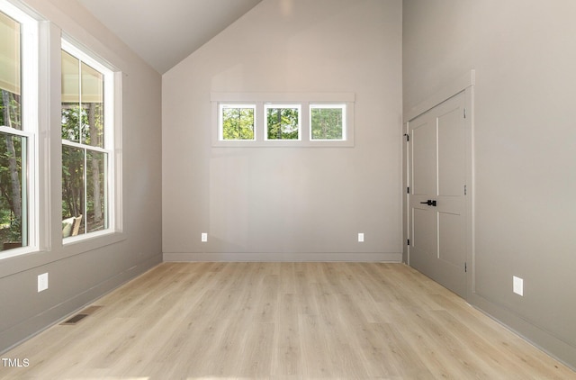 3714 Ode Turner Rd, Hillsborough, NC 27278 - spare room featuring light wood-style flooring and lofted ceiling