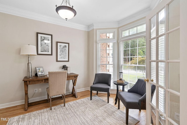 100 Beraneak Ln, Cary, NC 27519 - home office with ornamental molding and wood finished floors