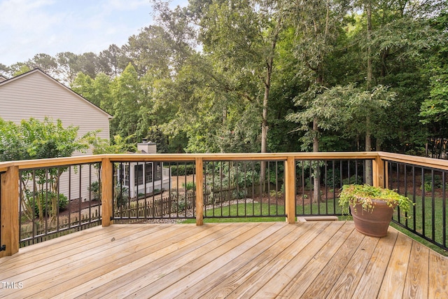 100 Beraneak Ln, Cary, NC 27519 - wooden deck featuring view of wooded area