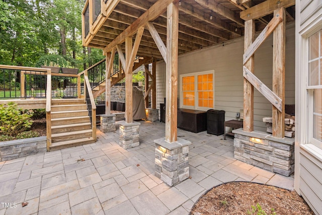 100 Beraneak Ln, Cary, NC 27519 - view of patio with stairway