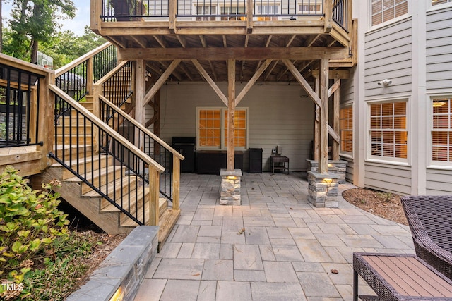 100 Beraneak Ln, Cary, NC 27519 - view of patio with stairs and a wooden deck