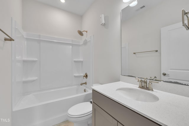 2307 Bethpage Dr, Fuquay Varina, NC 27526 - full bathroom with vanity, bathtub / shower combination, and recessed lighting