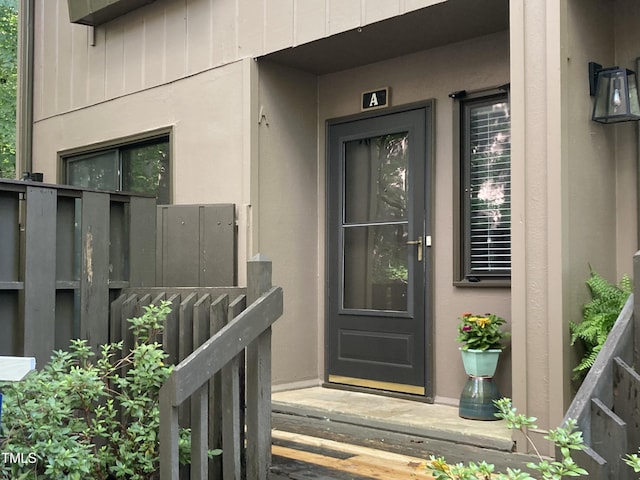 3082 Colony Rd Unit A, Durham, NC 27705 - view of exterior entry featuring stucco siding