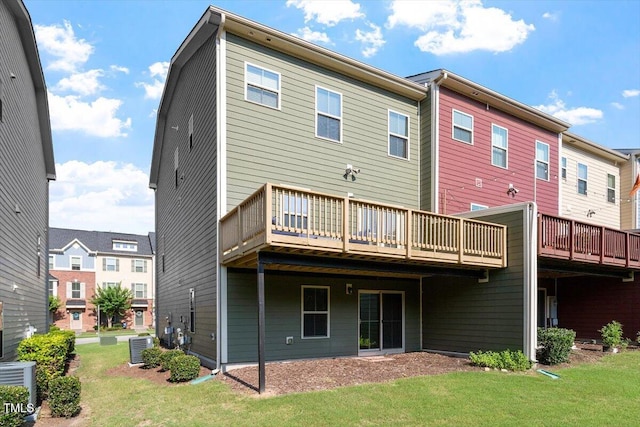1035 Brownsmith Dr, Apex, NC 27502 - back of house with a lawn and a deck
