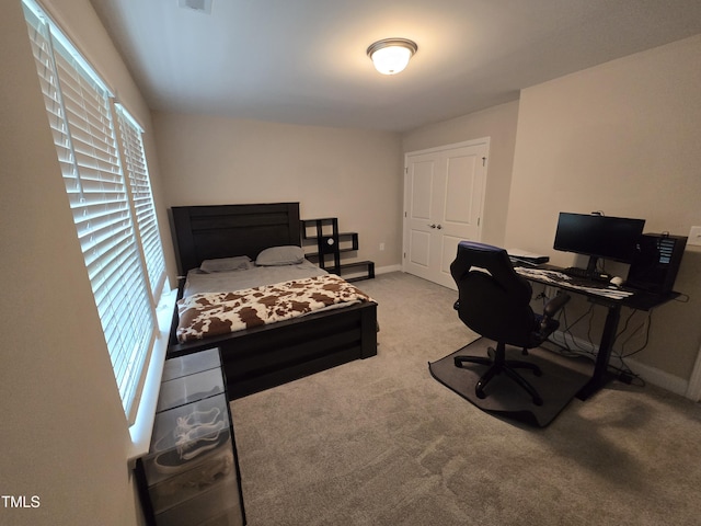 808 Heartpine Dr, Mebane, NC 27302 - bedroom featuring multiple windows, carpet floors, a desk, and a closet