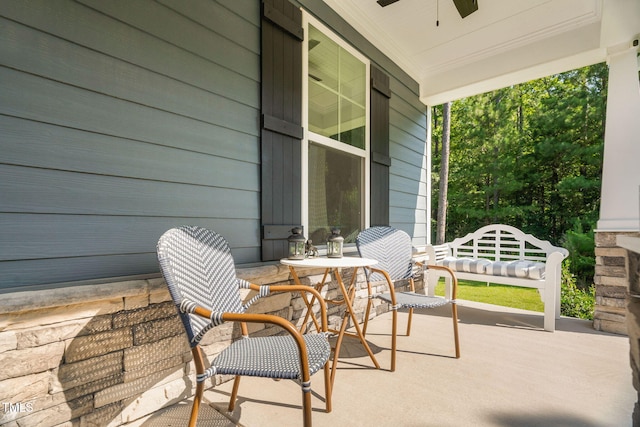 121 Roundrock Ln, Sanford, NC 27330 - porch with a ceiling fan
