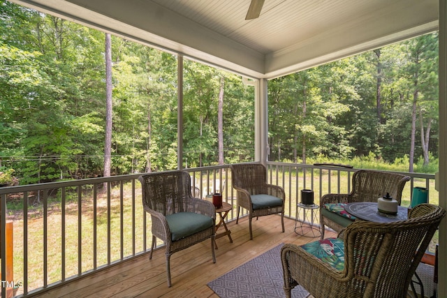 121 Roundrock Ln, Sanford, NC 27330 - sunroom with ceiling fan