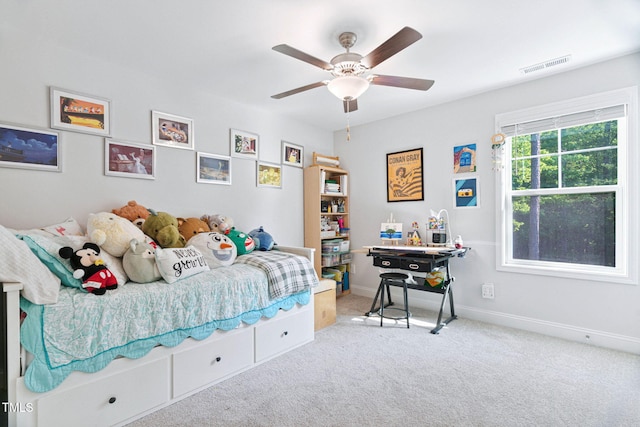 121 Roundrock Ln, Sanford, NC 27330 - bedroom with carpet and a ceiling fan