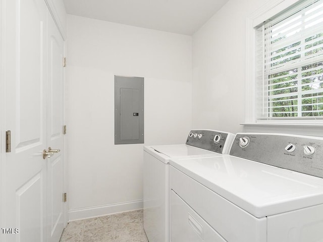6843 Sawyer Rd, Liberty, NC 27298 - washroom featuring electric panel and washing machine and dryer