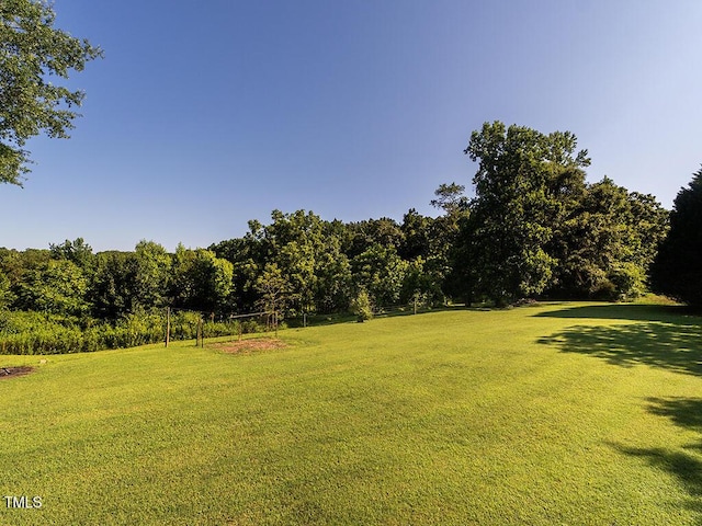 6843 Sawyer Rd, Liberty, NC 27298 - view of grassy yard featuring a wooded view