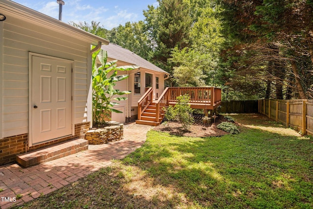 2912 Enson Pl, Raleigh, NC 27603 - fenced backyard featuring a deck