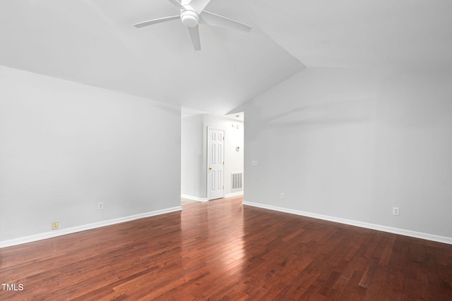 2912 Enson Pl, Raleigh, NC 27603 - unfurnished room with ceiling fan, vaulted ceiling, and wood finished floors