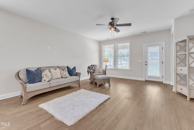 1003 Branwell Dr, Durham, NC 27703 - sitting room featuring ceiling fan and light wood-style flooring