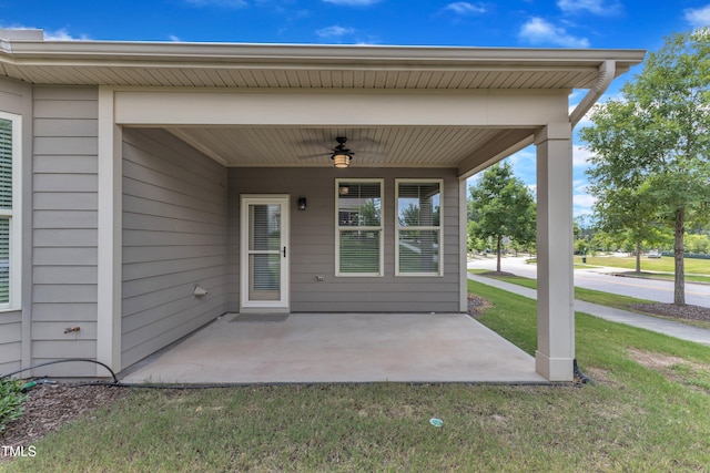 1003 Branwell Dr, Durham, NC 27703 - view of patio featuring a ceiling fan