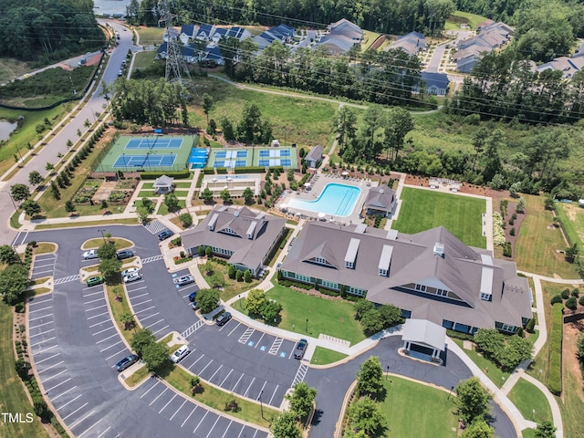 1003 Branwell Dr, Durham, NC 27703 - aerial overview of property's location with a pool
