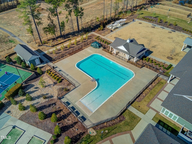 1003 Branwell Dr, Durham, NC 27703 - drone / aerial view of a pool