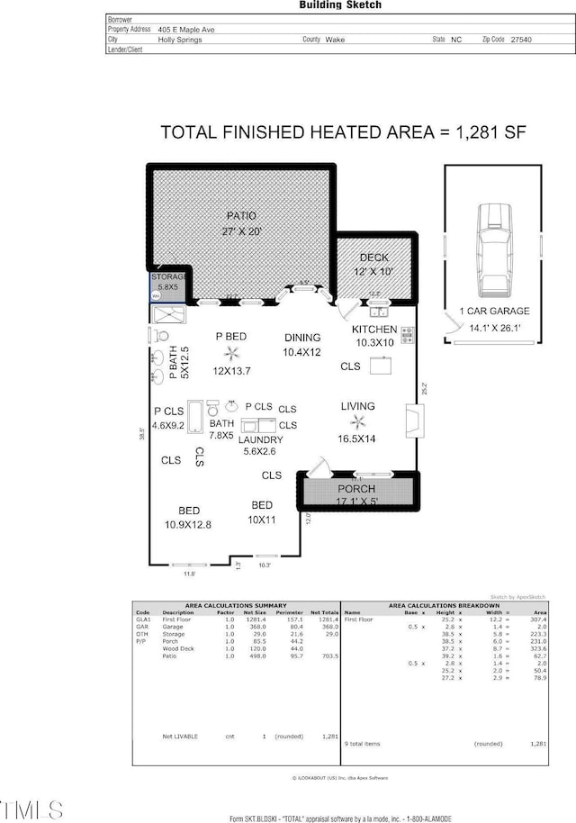 405 E Maple Ave, Holly Springs, NC 27540 - view of floor plan / room layout