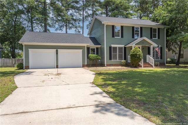 3516 Worley St, Fayetteville, NC 28311 - colonial home featuring a garage, driveway, and a shingled roof