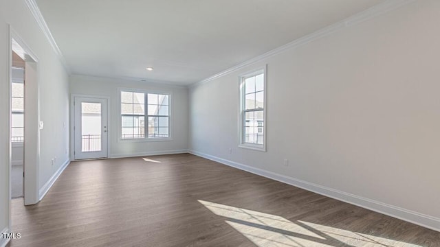 2304 Sugar Cone Way, Fuquay Varina, NC 27526 - unfurnished room with dark wood-type flooring and ornamental molding