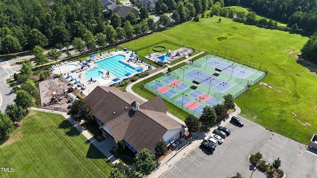 4 Seawell Ct, Durham, NC 27703 - drone / aerial view of a pool